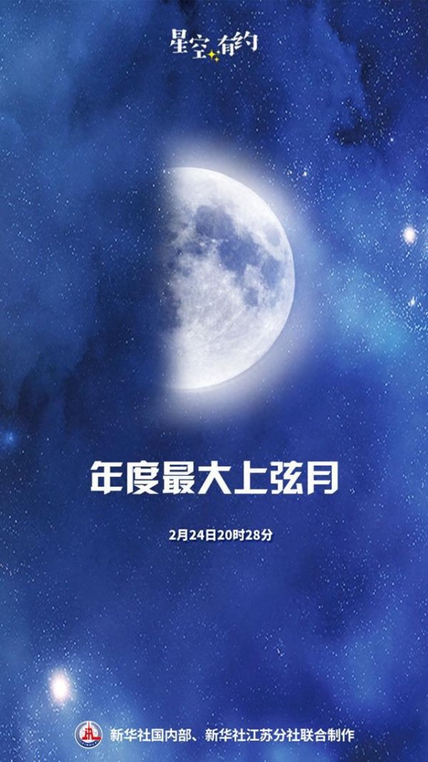 大年初八上演今年最大上弦月