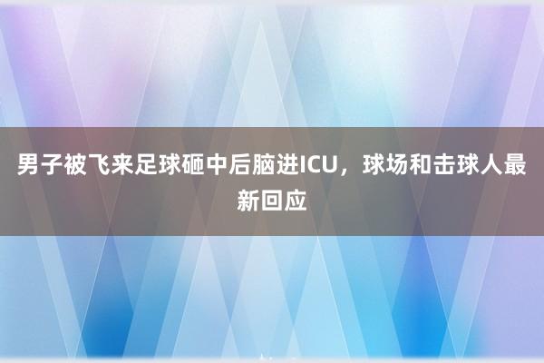 男子被飞来足球砸中后脑进ICU，球场和击球人最新回应