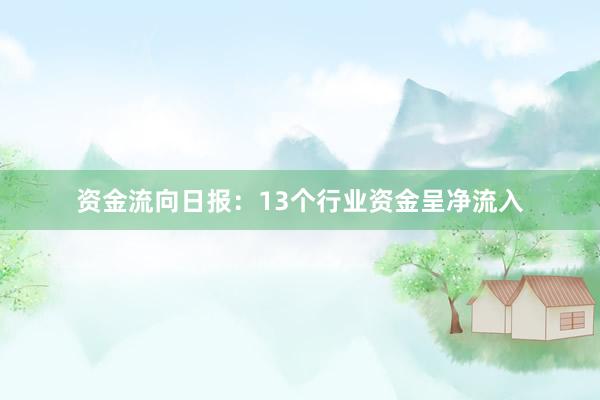资金流向日报：13个行业资金呈净流入