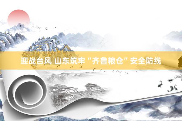 迎战台风 山东筑牢“齐鲁粮仓”安全防线