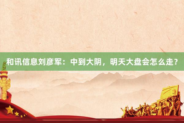 和讯信息刘彦军：中到大阴，明天大盘会怎么走？