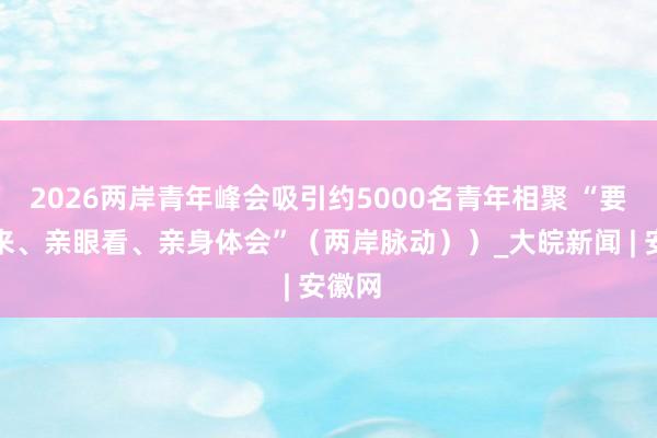 2026两岸青年峰会吸引约5000名青年相聚 “要亲自来、亲眼看、亲身体会”（两岸脉动））_大皖新闻 | 安徽网