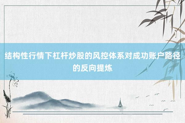 结构性行情下杠杆炒股的风控体系对成功账户路径的反向提炼