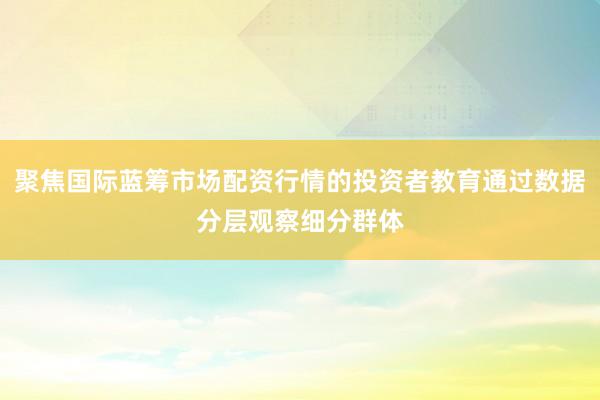 聚焦国际蓝筹市场配资行情的投资者教育通过数据分层观察细分群体
