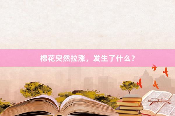 棉花突然拉涨，发生了什么？