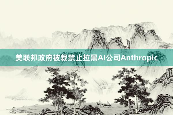 美联邦政府被裁禁止拉黑AI公司Anthropic