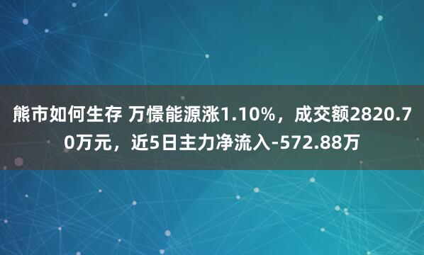 熊市如何生存 万憬能源涨1.10%，成交额2820.70万元，近5日主力净流入-572.88万