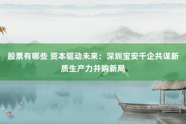 股票有哪些 资本驱动未来：深圳宝安千企共谋新质生产力并购新局