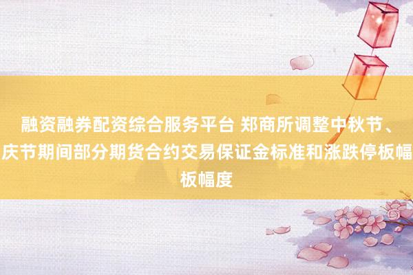 融资融券配资综合服务平台 郑商所调整中秋节、国庆节期间部分期货合约交易保证金标准和涨跌停板幅度